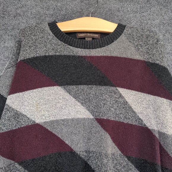Liberty Sweaters Men's Pullover Knit Multicolor XL Geometric Crew Neck - Picture 3 of 13